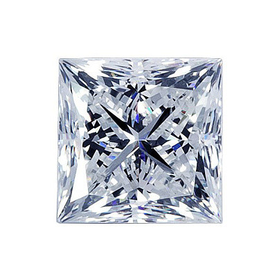 «Принцесса» бесцветный бриллиант прямоугольной фантазийной формы с еле заметным оттенком.